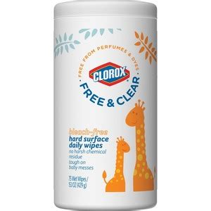Clorox, CLO32018, Free & Clear Hard Surface Daily Wipes.